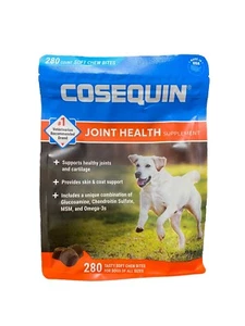 COSEQUIN Joint Health Soft Chews-All Sized Dogs W/Omega 3s 280 Count Exp. 2/2026 - Picture 1 of 2