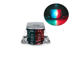 Pactrade Boat Navigation Red Green Chrome Plated Housing Bi-Color Bow Light Bulb - Picture 1 of 10