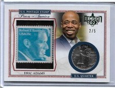 2022 DECISION ERIC ADAMS - RFK STAMP / QUARTER GREEN CARD #POA9 ~ 2/5 ~ NEW YORK