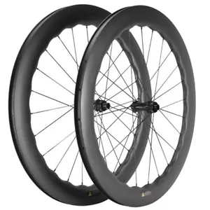 700C 65/60mm Scheibenbremse Rennrad Radsatz Carbon Faser Trumpf / Tubeless Räder - Bild 1 von 8