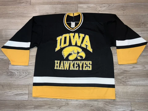 Iowa Hawkeyes Ice Hockey Team Maska Jersey Large LG Cover