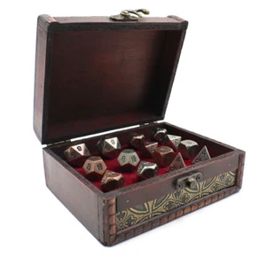 Twin D20 Metall Würfel Sets mit Aufbewahrungsbox / Truhe für Rollenspiele - Bild 1 von 6