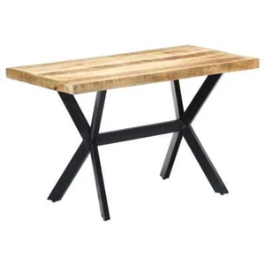 vidaXL Dining Table 120x60x75 cm Solid Rough Mango Wood - Picture 1 of 10