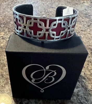 Brazalete Brazalete Brighton Innsbruck Plata Cuero Rojo Inserto Úsalo 2 Vías  Foto 1 de 4