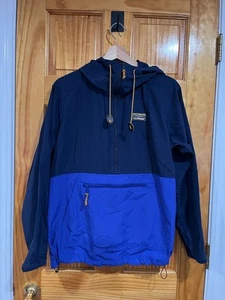 L.L. Bean Women Pullover Mountain Classic Anorak Hooded Coat Jacket Blue Small - Picture 1 of 7