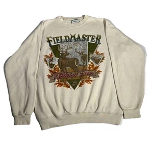 Vintage 90s Fieldmaster Whitetail Deer Hunting Sweatshirt Large USA Excellent - Picture 1 of 6