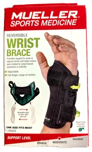 Mueller Green Reversible Wrist Brace, One Size Fits Most, BLACK - Picture 1 of 8