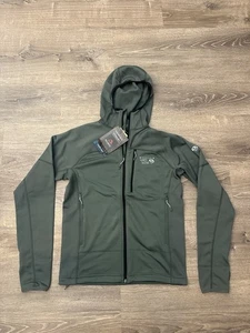 Mountain Hardwear Desna Full Zip Tech Fleece Jacket Hoodie Green Mens Small - Picture 1 of 9