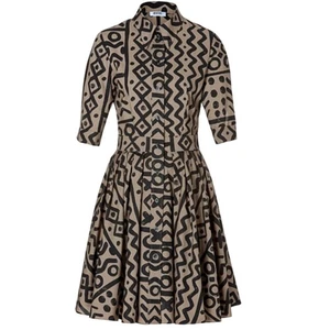 Moschino Cheap and Chic Midikleid Baumwolle Abstraktes Muster Shirt Größe 6 - Bild 1 von 8