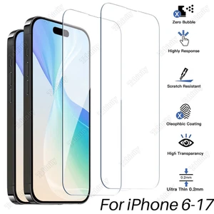 Wholesale For iPhone 17 16 15 14 13 12 11 Clear Screen Protector Tempered Glass - Picture 1 of 42