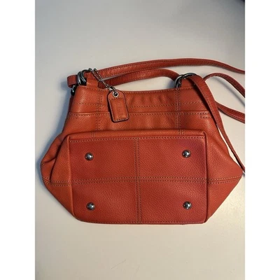 Leather Y2K Vintage Clarks Orange Convertible Crossbody Shoulder Bag Hobo Small - Image 1 of 4