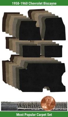 Juego de alfombrillas Ultimat personalizadas para Chevrolet Biscayne 1958-1960 (5 piezas) #6DW Foto 1 de 4