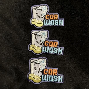Car Wash Sponge Bucket 2.5 Inch Embroidery Patch Lot Of 3 New Scouts - Picture 1 of 4