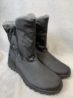 Totes Snow Boots Women’s Size 10 M Rikki Black Faux Fur Lined Zip Up - Image 1 of 4