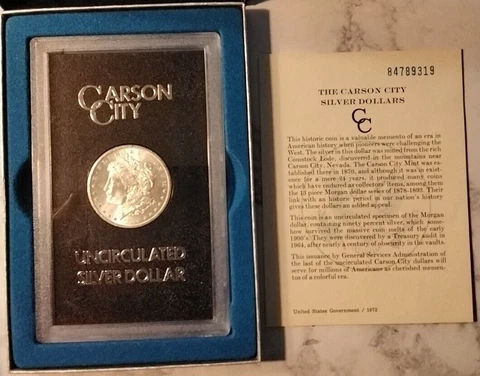 1884 Carson City Uncirculated Silver Dollar LOT#66 Cover