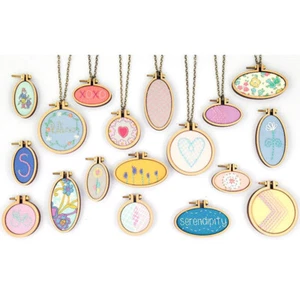 6Pcs Mini Embroidery Hoops Ring Cross Wood Cross Stitch Fixing Frame Sewing DIY - Picture 1 of 12