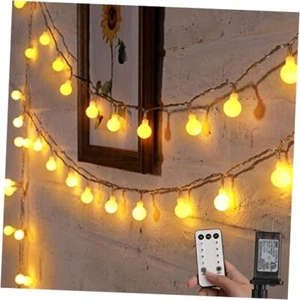  Globe String Lights, 33 Feet 100 Led Fairy Lights Plug in, 8 33Ft Warm White - Picture 1 of 7