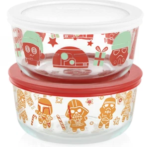 Pyrex Glass Star Wars Food Storage Set 4-Piece Holiday Exclusive Great Gift! - Picture 1 of 11