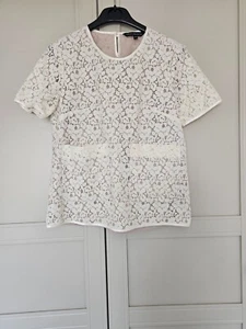 French connection lace cream short sleeve top 12 - Picture 1 of 10