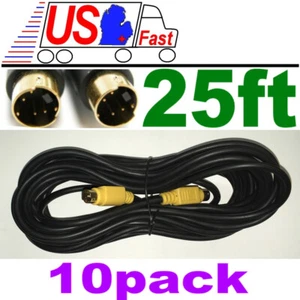 Lot10pack 25ft long SVHS,S-Video,Super VHS,YC,Y C,Male-M DVD/TV Cable/Cord{GOLD - Picture 1 of 1