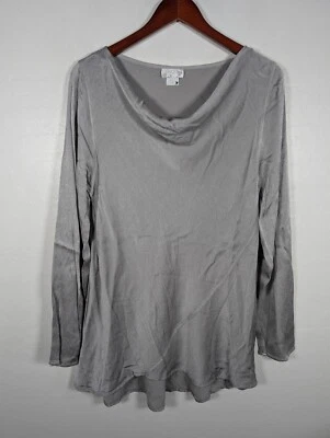 GHOST блузка женщин большой серый капот шеи пуловер рубашка с длинным рукавом эластичной - Изображение 1 из 4