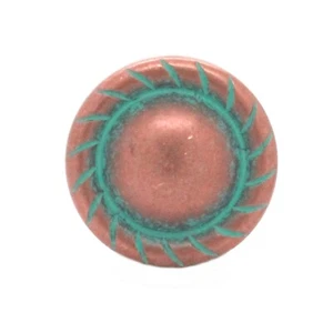 Button Concho Rope Edge Copper Patina Screw Back 1" 3177-90 - Picture 1 of 3