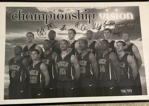 Price Is Firm. 1998-1999 Duke Team Autographed Poster. Brand Battier Maggette Cover