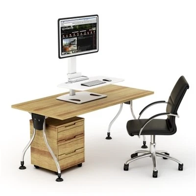 Premium DWS03-T01 Height-Adjust Single Display + Keyboard Tray Desk Stand WHITE - Image 1 of 4