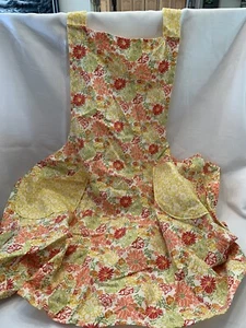 *NEW* Homemade Yellow Orange Green Floral Apron - Picture 1 of 1