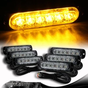6X Super Brillante 6-LED Ámbar Coche Emergencia Flash Baliza Luces Estroboscópicas Universal 5 - Imagen 1 de 5