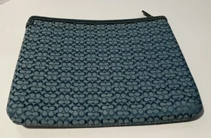 Coach Blue iPad Padded Case Holder Zipper  8x10 inches Pouch Coach Logo - Picture 1 of 3