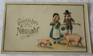 AK Glückliches Neujahr. Schweine, Kinder, Kleeblatt, 1916 - Bild 1 von 2