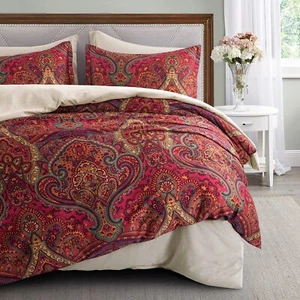 Get Bed Ready Boho Paisley Medallion Duvet Cover Set Traditional Antique Rug ... - Picture 1 of 8