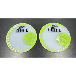 Miller Chill Silicon Beer Drink Coaster Set of (2) Miller Brewing Company - Picture 1 of 3