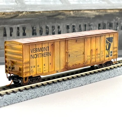 Atlas N Scale 50000695 Vermont Northern ACF 50ft Boxcar Custom Weathered VNO 64 - Image 1 of 4