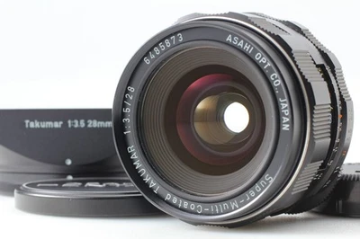 [Almost UNUSED w/ Hood] Pentax SMC Takumar 28mm f3.5 MF Lens for M42 Mount Japan - Image 1 of 4