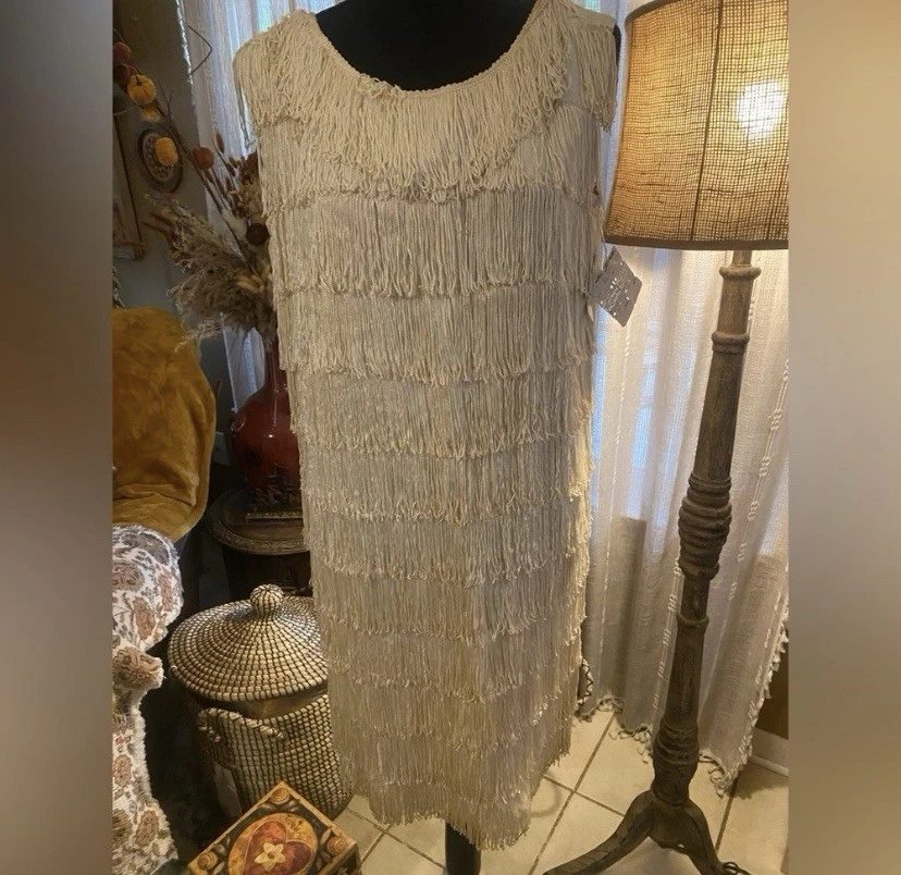 Vestido con flecos Orhbach vintage años 60 nuevo con etiquetas talla Orhbach: Foto 1 de 4