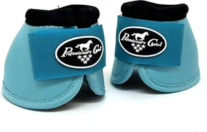 Medium Turquoise Bell Boots Durable Shock Absorbing Hook And Loop Closure - Picture 1 of 6