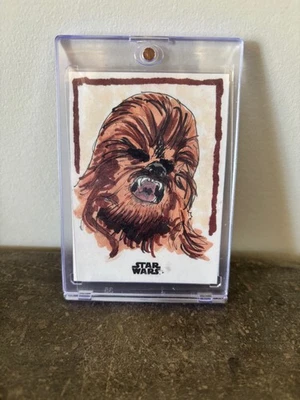2024 Topps Star Wars Chrome Chewbacca Sketch Card 1/1 - Image 1 of 2