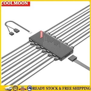 1 To 10 PWM & ARGB Hub Splitter SATA Powered Magnetic Suction for Case Fan ~ - Bild 1 von 18