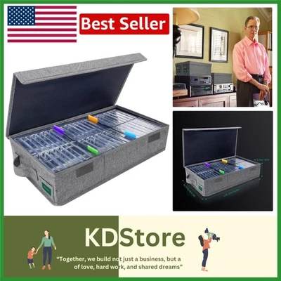 48-Cassette Storage Box with Lids & Labels - Image 1 of 4