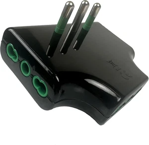 Adattatore Salvaspazio Da Spina Grande 16A a 3 Spine Bipasso 10A/16A, Colore Ner - Foto 1 di 12