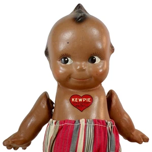 African American Kewpie Doll Composition Rose O'Neill Red Wings 11.5in Rare VTG - Picture 1 of 16