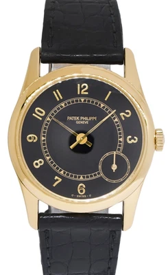 Relógio Patek Philippe 5000 Calatrava ouro amarelo 18k mostrador preto 33 mm 5000J - Imagem 1 de 4