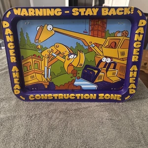 Vintage Grafik Metall Schoßbett TV Tablett Bauzone 17 x 12 - Bild 1 von 7