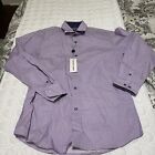 Geoffrey Beene Boys Purple Stripe/Dot Dress Shirt 14