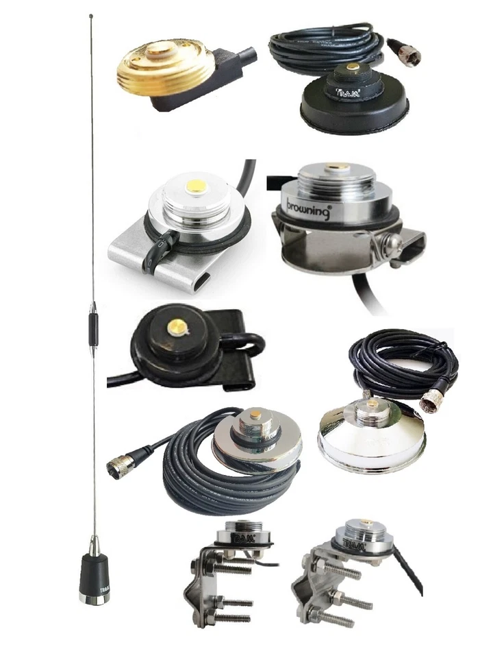 Antenna Set UHF 470-490 MHz 5dBd NMO Mobile Radio PL259 Hole Trunk Magnet Mirror - Image 1 of 1