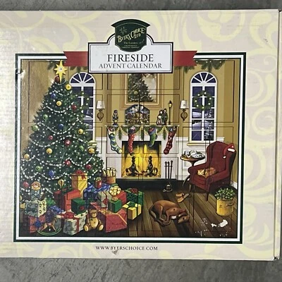 NEW Byers Choice FIRESIDE Wood Advent Calendar 15" X 18.5" - Image 1 of 2