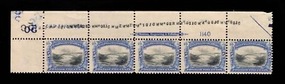 MOMEN: US STAMPS #297 INTACT PLATE STRIP OF 5 MINT OG NH LOT #94252 - Image 1 of 2