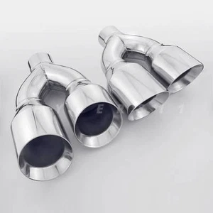 1Pair Staggered 4" Dual Out 2.5" In QUAD Exhaust Tips For Camaro/Firebird LS1 SS - Bild 1 von 11